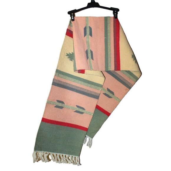 Hand loomed Art Southwestern table runner Pastel colors Geometric Folk Oaxacan? - Picture 1 of 9
